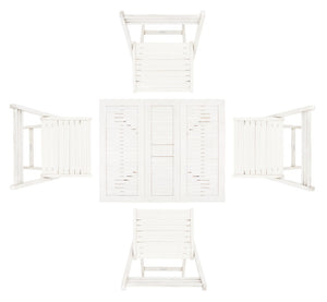 Safavieh ARVIN Outdoor Dining Set with Space-Saving Table and 4 Foldable Chairs for Stylish Gatherings White PAT7001D