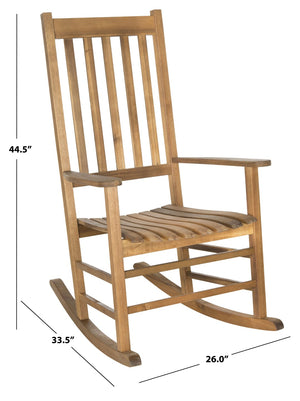 Safavieh SHASTA Rocking Chair - Timeless Comfort for Outdoor Spaces, Crafted from Sustainable Acacia Wood Natural PAT7002A