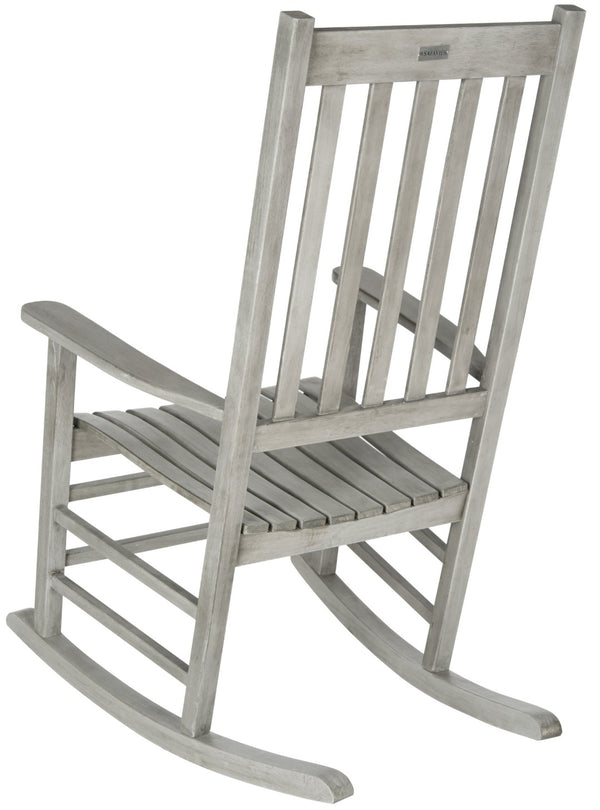 Safavieh SHASTA Rocking Chair - Timeless Comfort for Outdoor Spaces, Crafted from Sustainable Acacia Wood Grey PAT7002B