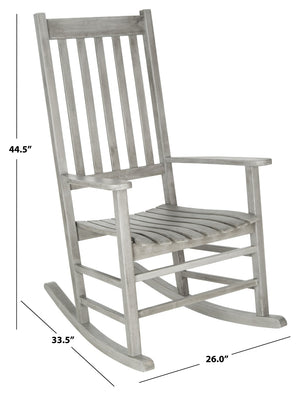 Safavieh SHASTA Rocking Chair - Timeless Comfort for Outdoor Spaces, Crafted from Sustainable Acacia Wood Grey PAT7002B