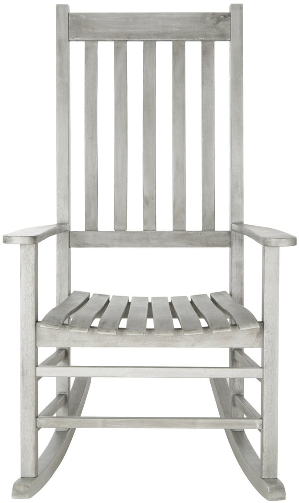 Safavieh SHASTA Rocking Chair - Timeless Comfort for Outdoor Spaces, Crafted from Sustainable Acacia Wood Grey PAT7002B
