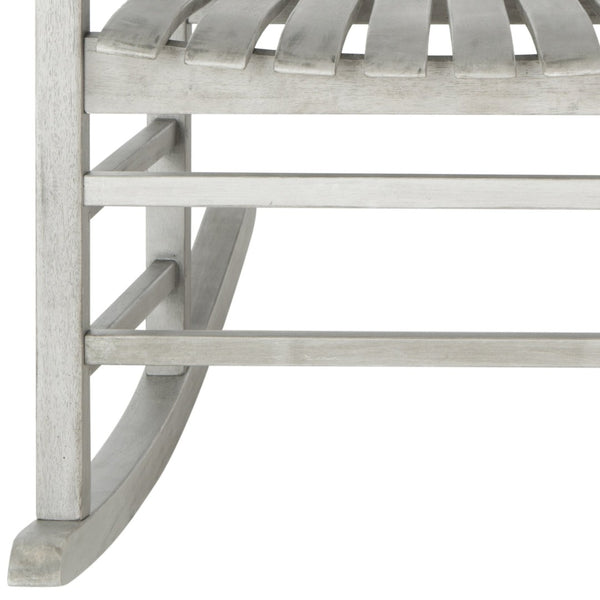 Safavieh SHASTA Rocking Chair - Timeless Comfort for Outdoor Spaces, Crafted from Sustainable Acacia Wood Grey PAT7002B
