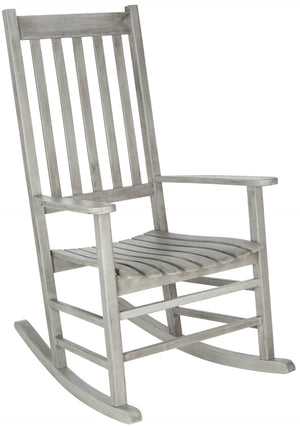 Safavieh SHASTA Rocking Chair - Timeless Comfort for Outdoor Spaces, Crafted from Sustainable Acacia Wood Grey PAT7002B
