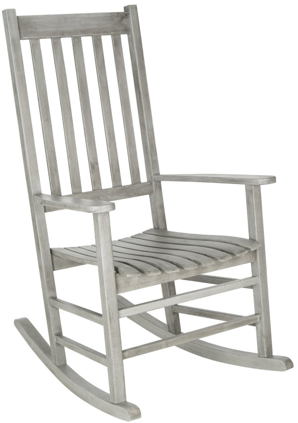 Safavieh SHASTA Rocking Chair - Timeless Comfort for Outdoor Spaces, Crafted from Sustainable Acacia Wood Grey PAT7002B