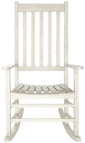 Safavieh SHASTA Rocking Chair - Timeless Comfort for Outdoor Spaces, Crafted from Sustainable Acacia Wood White PAT7002C