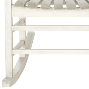 Safavieh SHASTA Rocking Chair - Timeless Comfort for Outdoor Spaces, Crafted from Sustainable Acacia Wood White PAT7002C