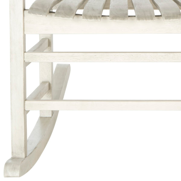 Safavieh SHASTA Rocking Chair - Timeless Comfort for Outdoor Spaces, Crafted from Sustainable Acacia Wood White PAT7002C