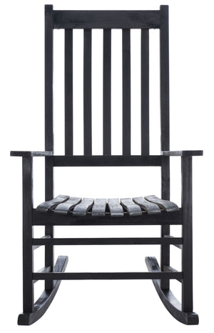 Safavieh SHASTA Rocking Chair - Timeless Comfort for Outdoor Spaces, Crafted from Sustainable Acacia Wood Black PAT7002D