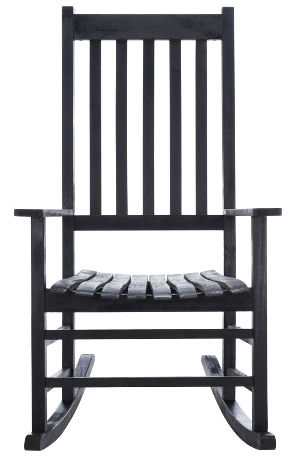 Safavieh SHASTA Rocking Chair - Timeless Comfort for Outdoor Spaces, Crafted from Sustainable Acacia Wood Black PAT7002D