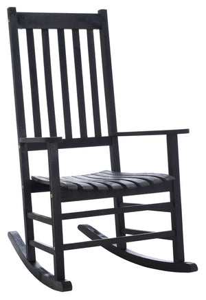 Safavieh SHASTA Rocking Chair - Timeless Comfort for Outdoor Spaces, Crafted from Sustainable Acacia Wood Black PAT7002D