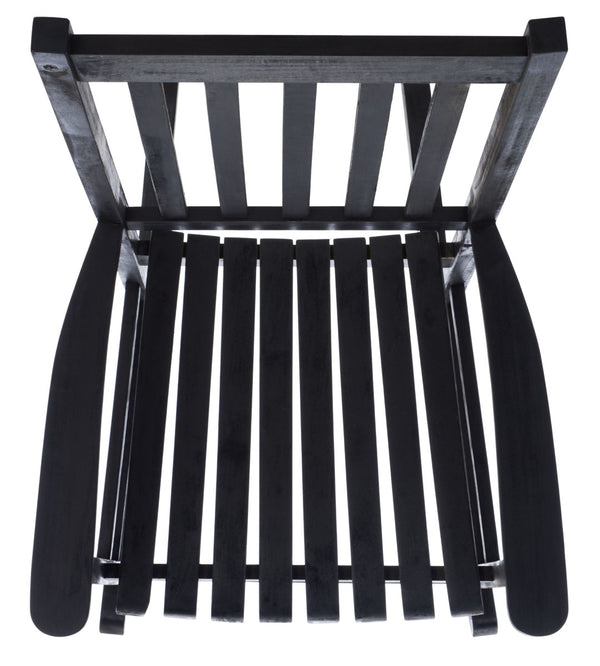 Safavieh SHASTA Rocking Chair - Timeless Comfort for Outdoor Spaces, Crafted from Sustainable Acacia Wood Black PAT7002D