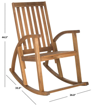 Safavieh CLAYTON Rocking Chair - Timeless Comfort Meets Modern Style for Your Outdoor Living Space Natural PAT7003A