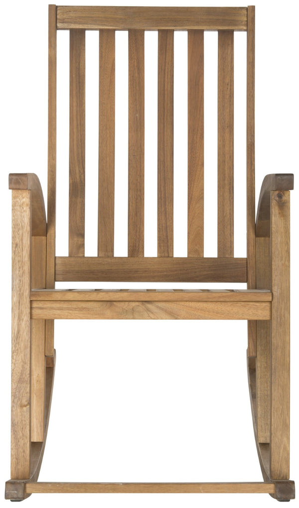 Safavieh CLAYTON Rocking Chair - Timeless Comfort Meets Modern Style for Your Outdoor Living Space Natural PAT7003A