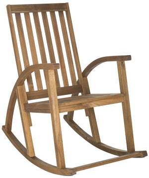 Safavieh CLAYTON Rocking Chair - Timeless Comfort Meets Modern Style for Your Outdoor Living Space Natural PAT7003A