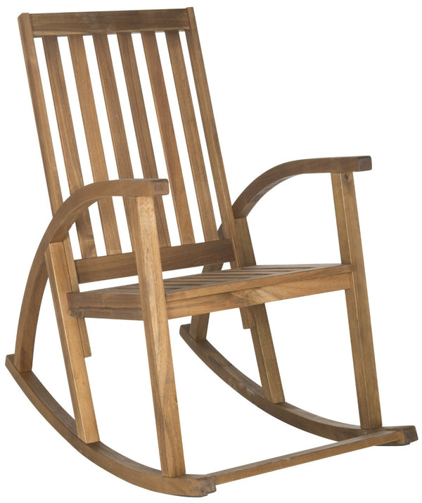 Safavieh CLAYTON Rocking Chair - Timeless Comfort Meets Modern Style for Your Outdoor Living Space Natural PAT7003A