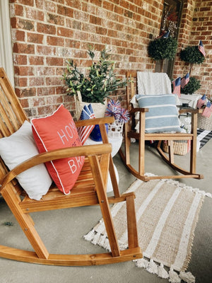 Safavieh CLAYTON Rocking Chair - Timeless Comfort Meets Modern Style for Your Outdoor Living Space Natural PAT7003A