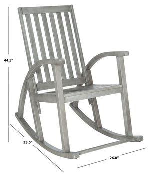 Safavieh CLAYTON Rocking Chair - Timeless Comfort Meets Modern Style for Your Outdoor Living Space Grey PAT7003B
