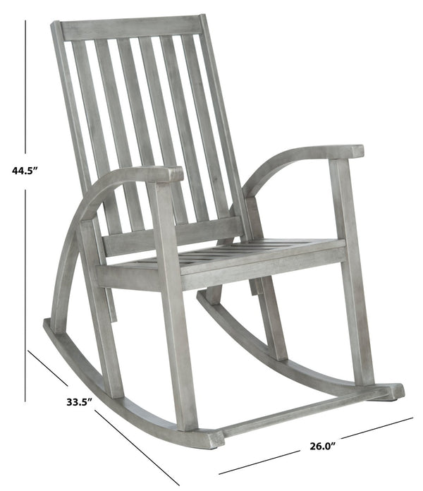 Safavieh CLAYTON Rocking Chair - Timeless Comfort Meets Modern Style for Your Outdoor Living Space Grey PAT7003B
