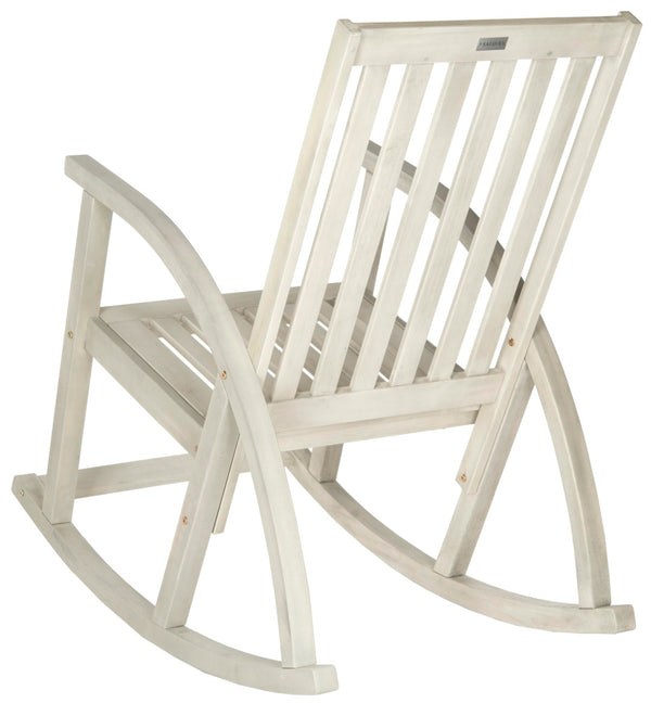 Safavieh CLAYTON Rocking Chair - Timeless Comfort Meets Modern Style for Your Outdoor Living Space White PAT7003C