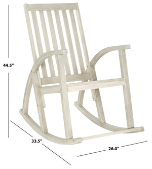 Safavieh CLAYTON Rocking Chair - Timeless Comfort Meets Modern Style for Your Outdoor Living Space White PAT7003C