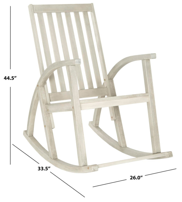 Safavieh CLAYTON Rocking Chair - Timeless Comfort Meets Modern Style for Your Outdoor Living Space White PAT7003C