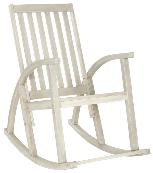 Safavieh CLAYTON Rocking Chair - Timeless Comfort Meets Modern Style for Your Outdoor Living Space White PAT7003C