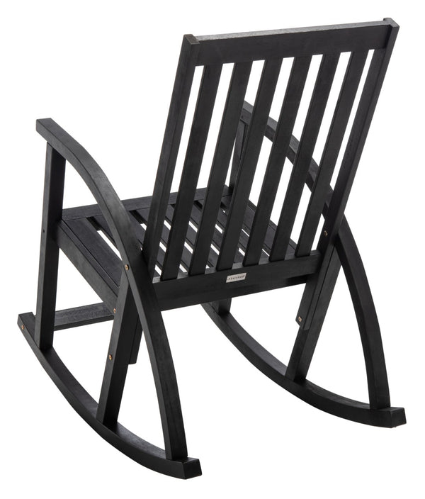 Safavieh CLAYTON Rocking Chair - Timeless Comfort Meets Modern Style for Your Outdoor Living Space Black PAT7003D