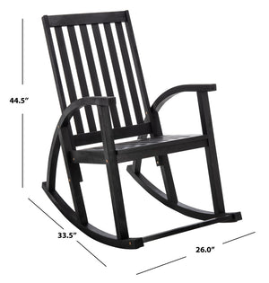 Safavieh CLAYTON Rocking Chair - Timeless Comfort Meets Modern Style for Your Outdoor Living Space Black PAT7003D