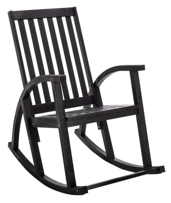Safavieh CLAYTON Rocking Chair - Timeless Comfort Meets Modern Style for Your Outdoor Living Space Black PAT7003D