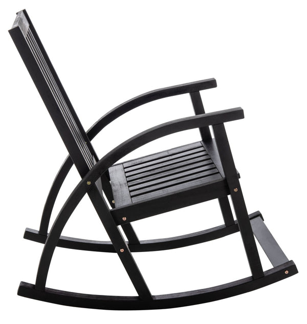 Safavieh CLAYTON Rocking Chair - Timeless Comfort Meets Modern Style for Your Outdoor Living Space Black PAT7003D