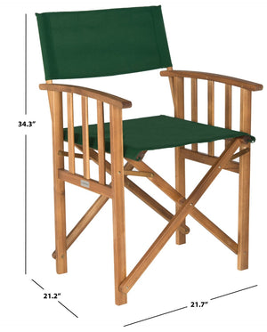 Safavieh LAGUNA Director Chairs - Set of 2 Stylish Outdoor Seating in Durable Eco-Friendly Design, Perfect for Entertaining Natural / Green PAT7004B-SET2