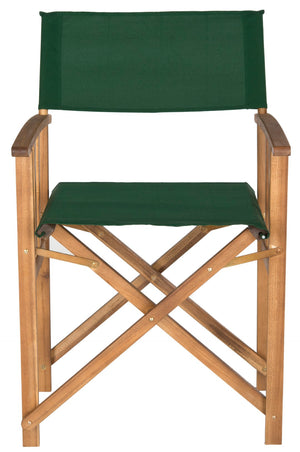 Safavieh LAGUNA Director Chairs - Set of 2 Stylish Outdoor Seating in Durable Eco-Friendly Design, Perfect for Entertaining Natural / Green PAT7004B-SET2