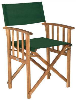 Safavieh LAGUNA Director Chairs - Set of 2 Stylish Outdoor Seating in Durable Eco-Friendly Design, Perfect for Entertaining Natural / Green PAT7004B-SET2