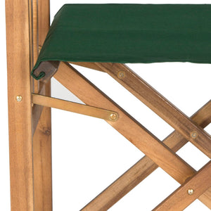 Safavieh LAGUNA Director Chairs - Set of 2 Stylish Outdoor Seating in Durable Eco-Friendly Design, Perfect for Entertaining Natural / Green PAT7004B-SET2