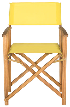 Safavieh LAGUNA Director Chairs - Set of 2 Stylish Outdoor Seating in Durable Eco-Friendly Design, Perfect for Entertaining Natural / Yellow PAT7004C-SET2