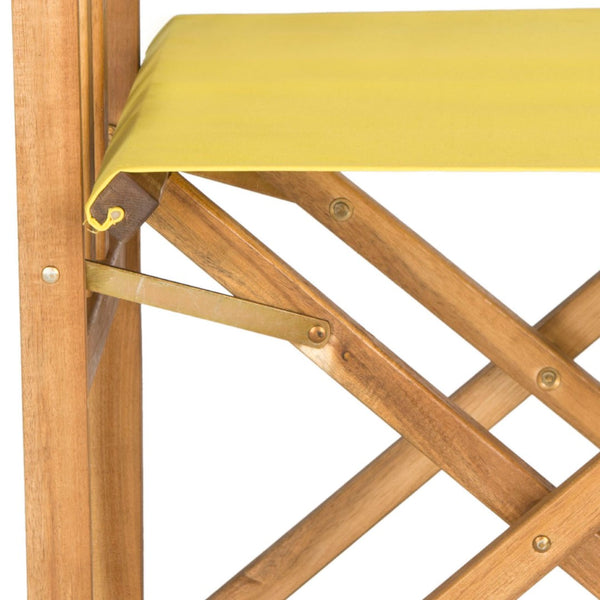 Safavieh LAGUNA Director Chairs - Set of 2 Stylish Outdoor Seating in Durable Eco-Friendly Design, Perfect for Entertaining Natural / Yellow PAT7004C-SET2