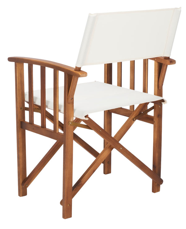 Safavieh LAGUNA Director Chairs - Set of 2 Stylish Outdoor Seating in Durable Eco-Friendly Design, Perfect for Entertaining Natural / Beige PAT7004F-SET2