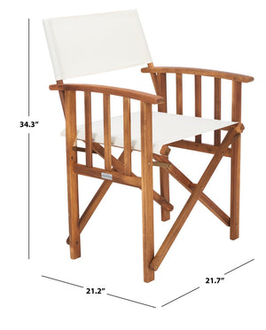 Safavieh LAGUNA Director Chairs - Set of 2 Stylish Outdoor Seating in Durable Eco-Friendly Design, Perfect for Entertaining Natural / Beige PAT7004F-SET2