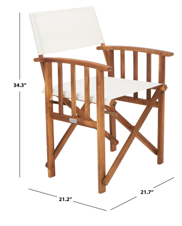 Safavieh LAGUNA Director Chairs - Set of 2 Stylish Outdoor Seating in Durable Eco-Friendly Design, Perfect for Entertaining Natural / Beige PAT7004F-SET2