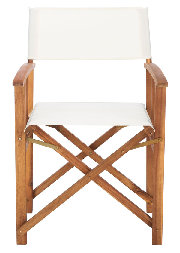 Safavieh LAGUNA Director Chairs - Set of 2 Stylish Outdoor Seating in Durable Eco-Friendly Design, Perfect for Entertaining Natural / Beige PAT7004F-SET2