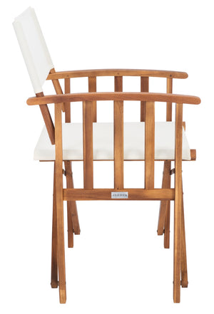 Safavieh LAGUNA Director Chairs - Set of 2 Stylish Outdoor Seating in Durable Eco-Friendly Design, Perfect for Entertaining Natural / Beige PAT7004F-SET2