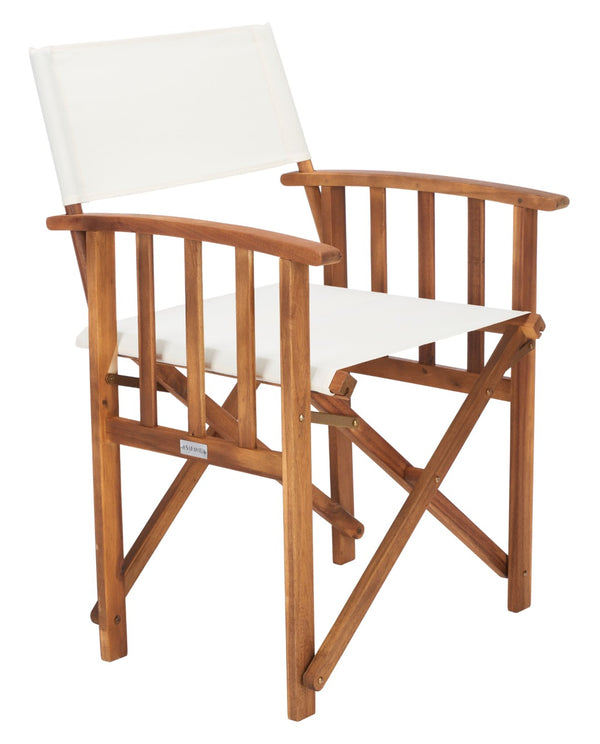 Safavieh LAGUNA Director Chairs - Set of 2 Stylish Outdoor Seating in Durable Eco-Friendly Design, Perfect for Entertaining Natural / Beige PAT7004F-SET2