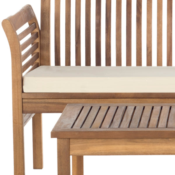 Safavieh CARSON 4-Piece Outdoor Furniture Set: Modern Scandinavian Design with Comfortable Cushions Natural / Beige PAT7005A