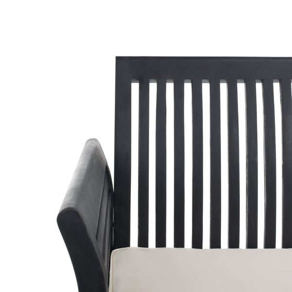 Safavieh CARSON 4-Piece Outdoor Furniture Set: Modern Scandinavian Design with Comfortable Cushions Black / Beige PAT7005C