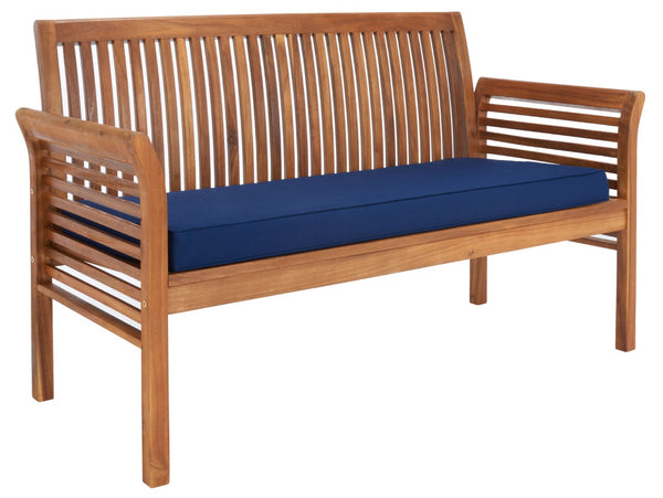 Safavieh CARSON 4-Piece Outdoor Furniture Set: Modern Scandinavian Design with Comfortable Cushions Natural / Navy PAT7005D
