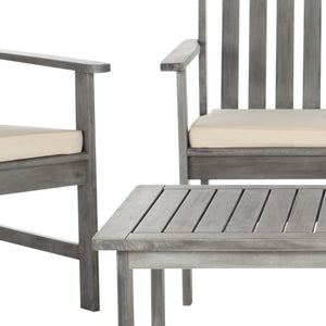 Safavieh BURBANK 4-Piece Outdoor Seating Set with Weather-Resistant Cushions for Stylish Patio Living Grey / Beige PAT7006B