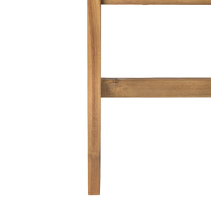 Safavieh ROCKLIN 4-Piece Outdoor Set - Stylish Acacia Wood Frame with Cozy All-Weather Cushions & Pillows Natural / Ylw + Solid P PAT7007D