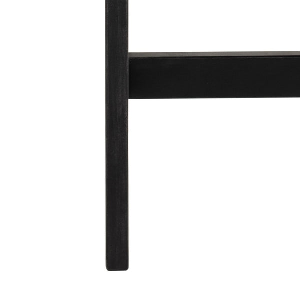 Safavieh ROCKLIN 4-Piece Outdoor Set - Stylish Acacia Wood Frame with Cozy All-Weather Cushions & Pillows Black / Beige PAT7007E