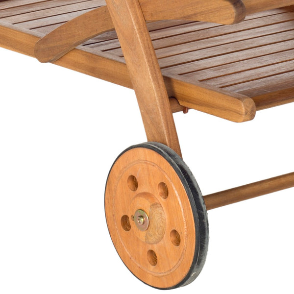 Safavieh LODI Outdoor Tea Cart - Stylish Portable Serving Solution for Patios, Decks, and Garden Gatherings Natural PAT7009A