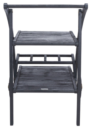 Safavieh LODI Outdoor Tea Cart - Stylish Portable Serving Solution for Patios, Decks, and Garden Gatherings Black PAT7009D